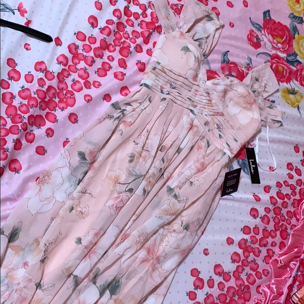Make Me Move Light Pink Floral Print Maxi Dress